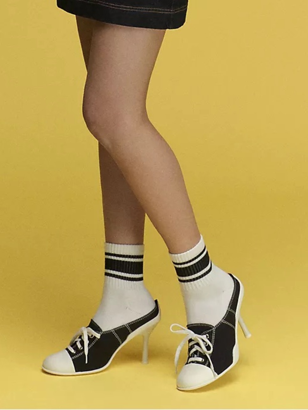 Jeffrey Campbell sneakers heel canvas leather slip on Y2K retro sport pin up